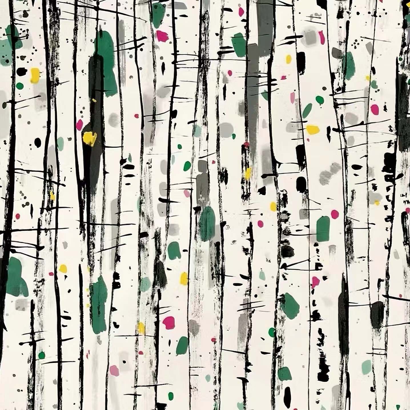 吴冠中笔记本 树系列《白桦林》