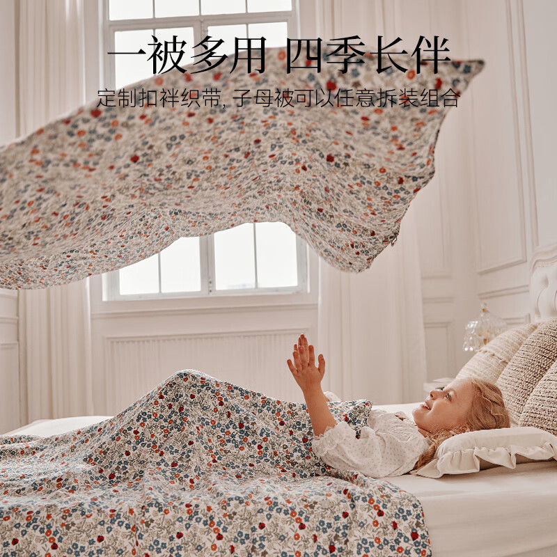 英氏（YEEHOO）婴童秋冬被可机洗鹅绒四季被羽绒蚕丝二合一子母被四季被 勇敢骑士 羽绒子被（建议室温15-20℃） 100*120cm