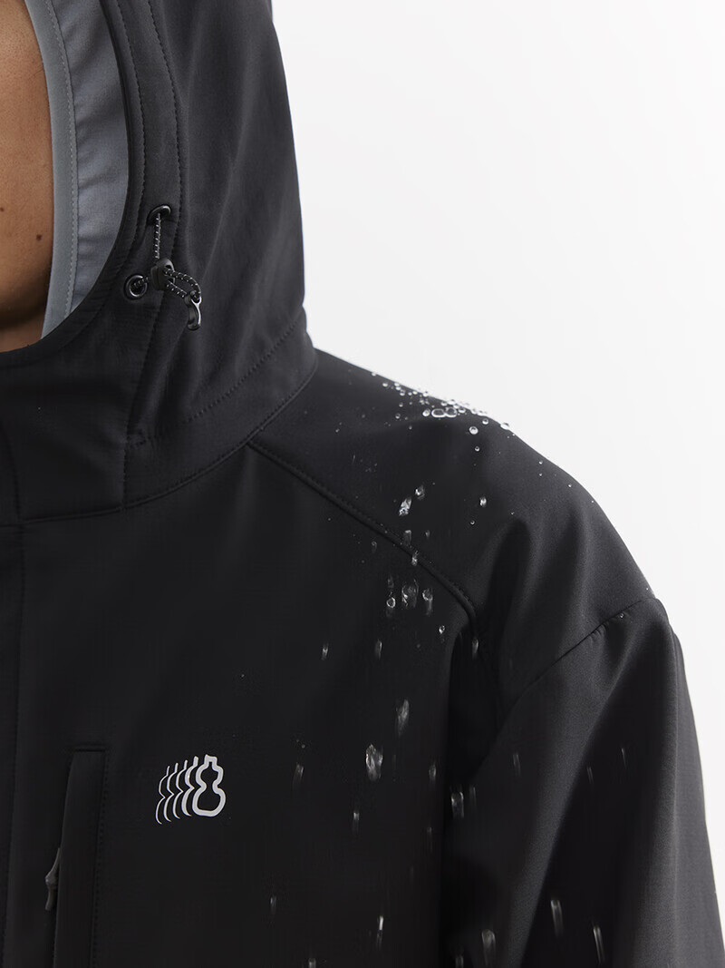 chichaqu吃茶去25秋冬户外三防防风防泼水带绒软壳连帽夹克休闲 芥黄 XL