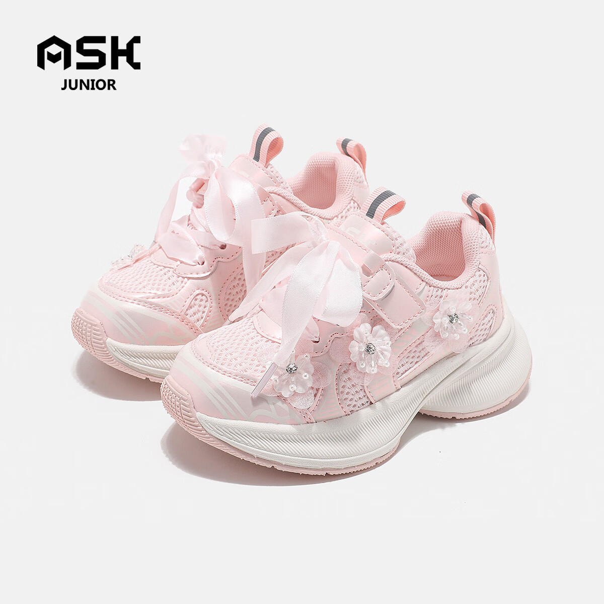 ASK JUNIOR儿童跑鞋25年秋冬季女童鞋高弹缓震校园运动鞋 樱花粉 36