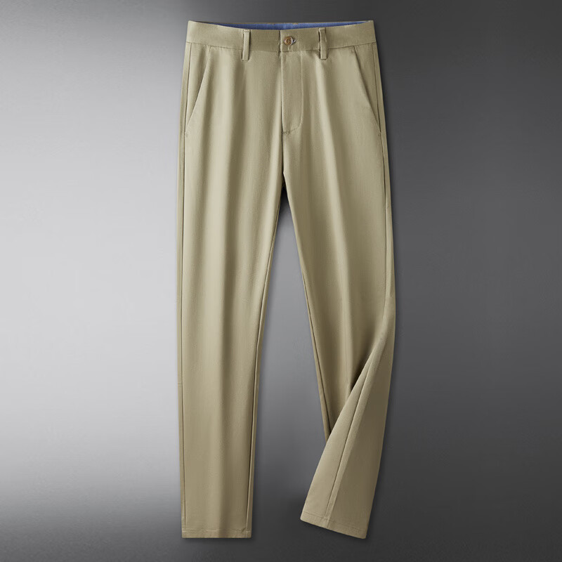 MAYOR雅戈尔男士休闲裤秋冬款中年商务西裤免烫抗皱弹力直筒长裤子男装 卡其色 29 【2尺2腰围】