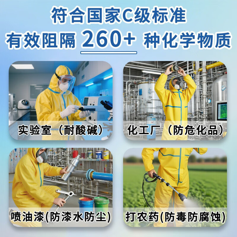 防辐射服核辐射防化服生化服核污染处理防护抗防毒面具装备化学 防护服+手套+鞋套+防毒面具【全身套装】 第五代升级款