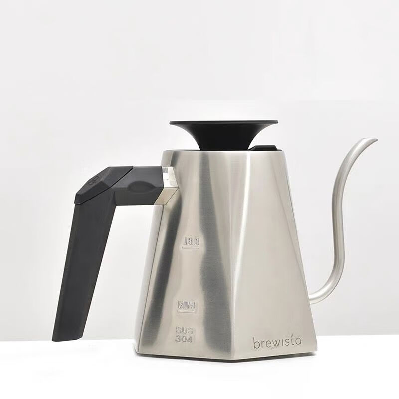 BREWISTA手沖咖啡壺掛耳咖啡茶戶(hù)外壺不銹鋼滴濾式細長(cháng)嘴壺08L 銀色手沖壺0點(diǎn)8L