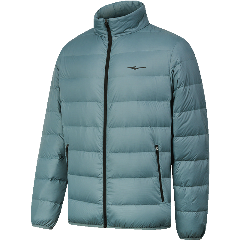 鸿星尔克轻薄羽绒服男冬季保暖休闲防泼水立领外套运动通勤上衣燚能科技