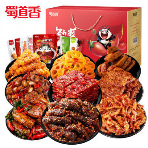 蜀道香葷素大禮盒1088g麻辣牛肉肉脯鴨脖休閑小吃送禮零食 1088g