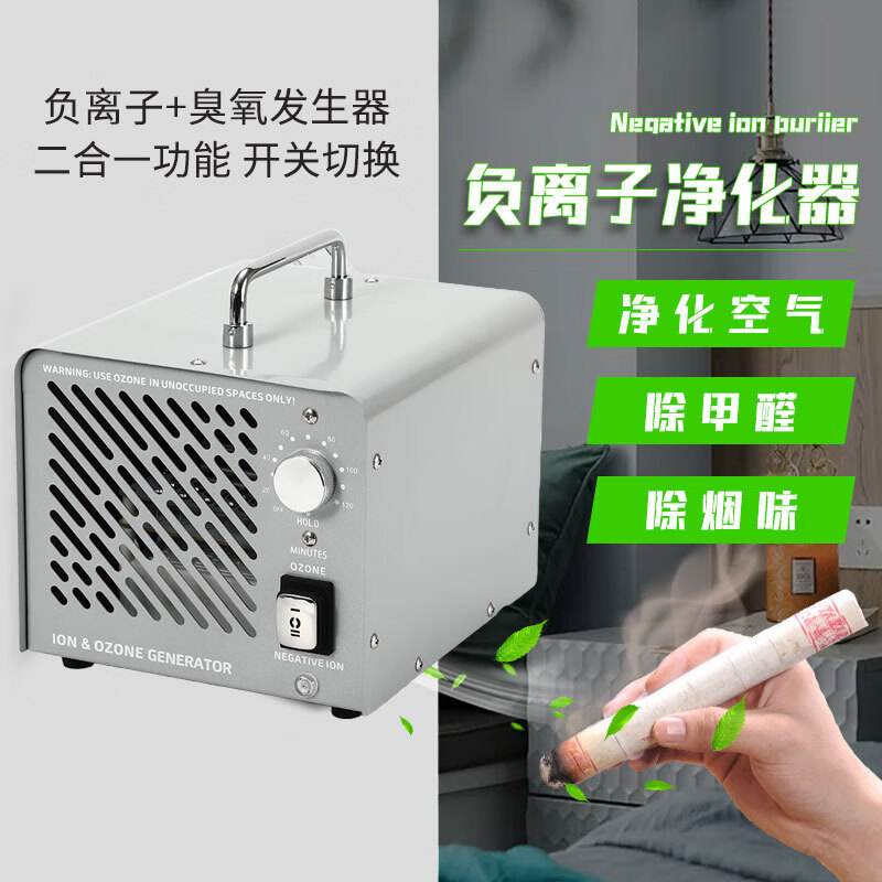 拓普万 TOPUVAN2亿负离&30g/h臭氧两用款发生器家用商用消毒机一体机除异味除烟味除甲醛空气消毒净化器臭氧机 银色【2亿负离子+30g/h臭氧】两用款