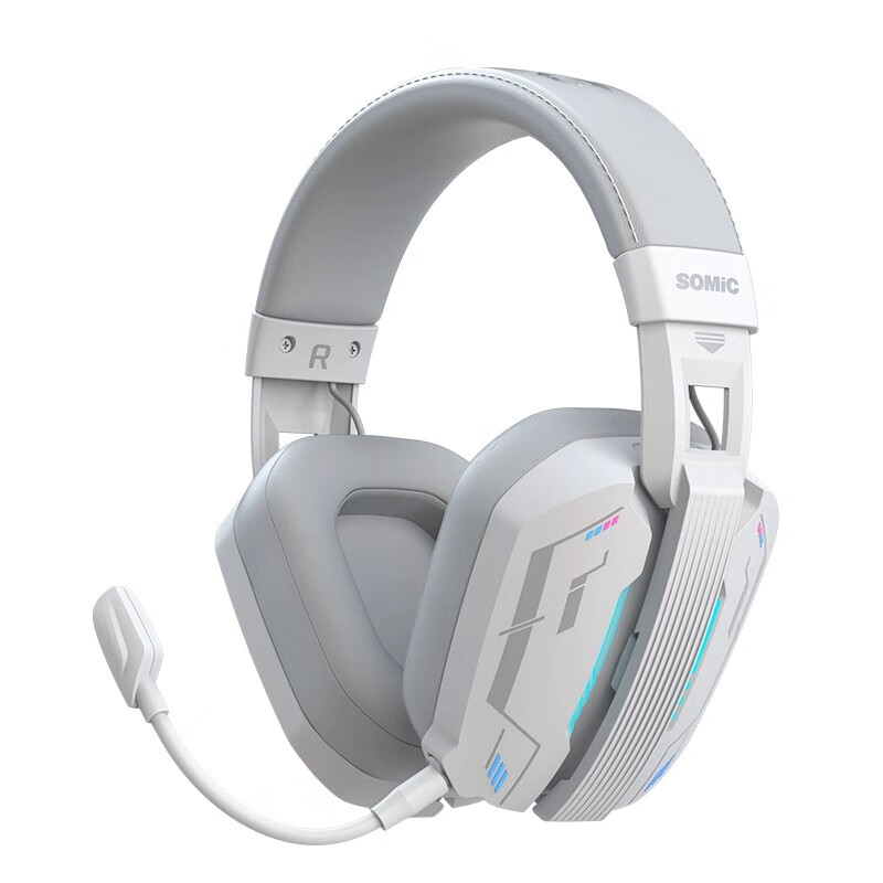 硕美科硕美科MH201头戴式游戏电竞耳机 2.4G蓝牙有线三模无线虚拟7.1 MH201*白色游戏电竞耳机*三模