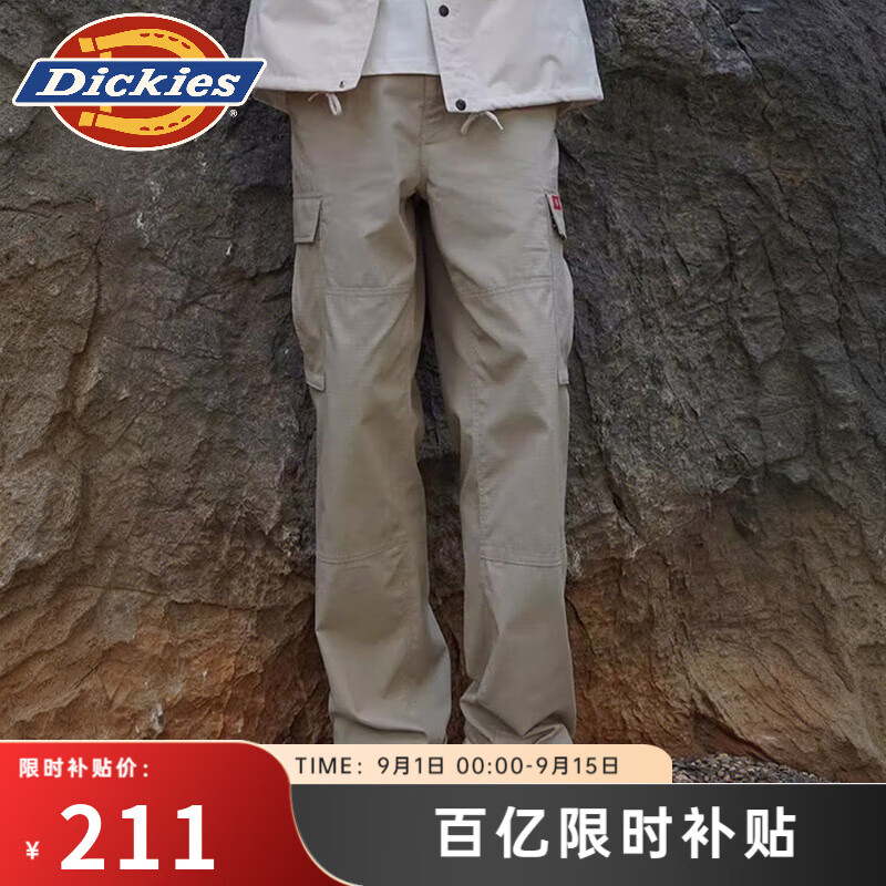 dickies休闲工装裤男士百搭多口袋宽松伞兵长裤直筒裤子 DK0A88OK 沙色 30