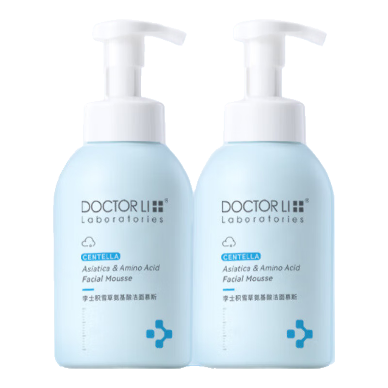 李医生（DOCTOR LI）洗面奶蓝胖子积雪氨基酸洁面慕斯舒缓洁净洗螨深层清洁不紧绷女 洁面1000ml+2片舒润精华面膜