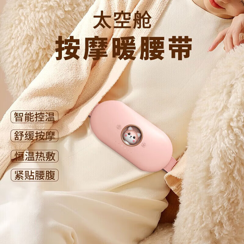 艾菲斯暖宫带大姨妈神器女生月经暖宫腰带电加热痛经暖肚子神器暖宝宝 1w毫安豪华礼盒樱花白2109