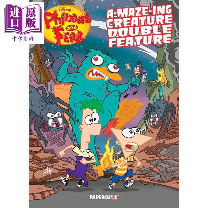 预售 飞哥与小佛的迷宫生物双片连映 迪士尼漫画 绘本小说 Phineas and Ferbs 英文原版 Disney Comics Group