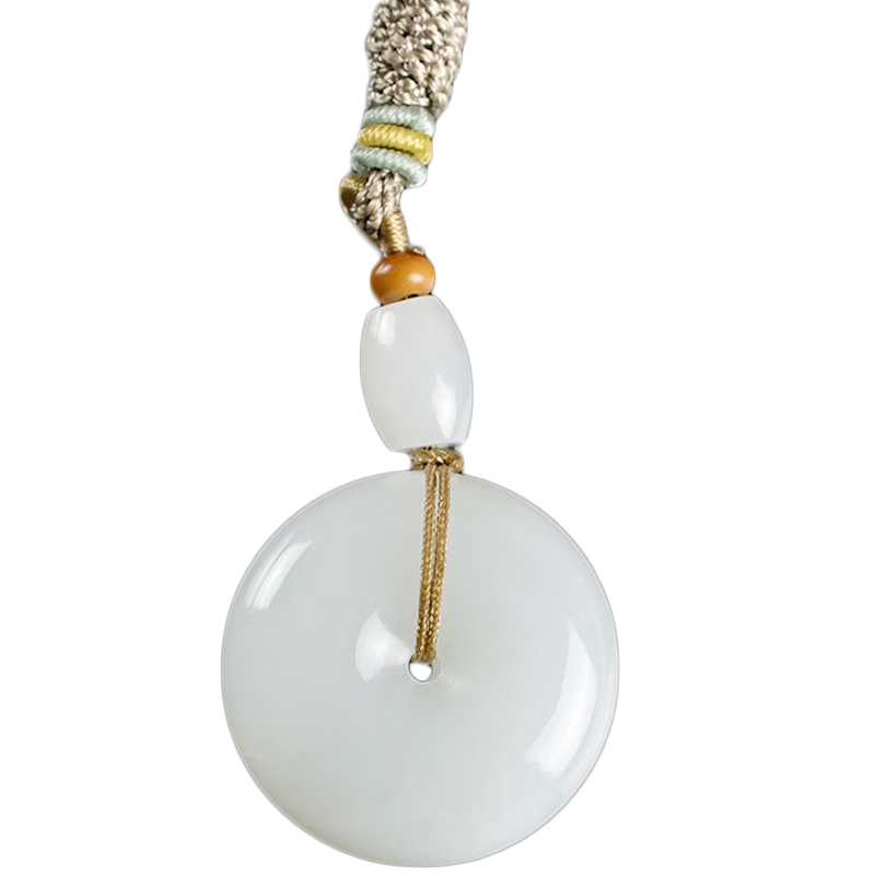 玉緣和田玉新疆白玉山料平安扣吊墜油潤細膩送家人寓意好揚州玉器廠(chǎng)