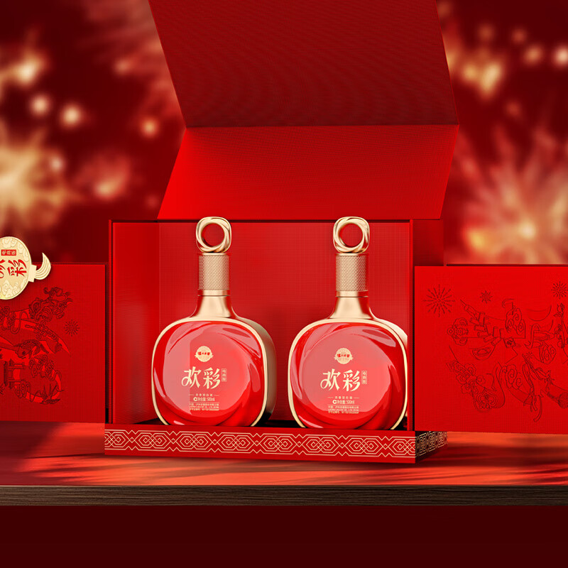 泸州老窖浓香型白酒 定制酒欢彩/惟尊礼盒装 节日送礼 过年礼品 52度 500mL 2瓶 欢彩单盒