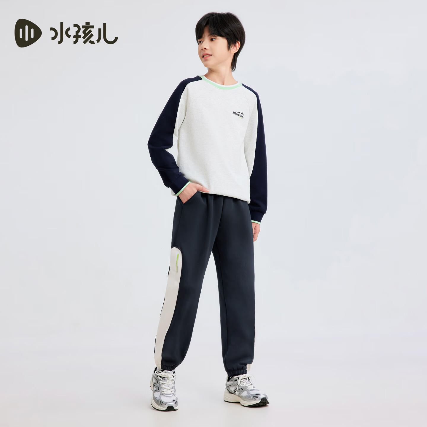 水孩儿(SOUHAIT)童装男童女童加绒裤子2025冬季新款儿童运动裤百搭长裤 藏蓝SHTDND01CK625B09 170