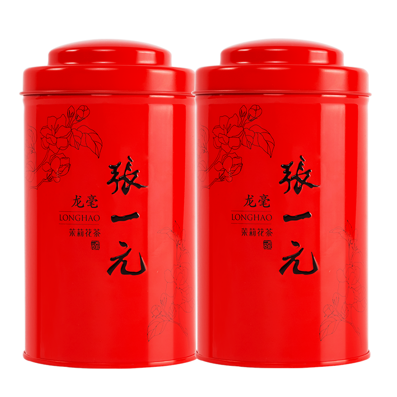 张一元茶叶茉莉花茶茉莉龙毫浓香型茶礼送礼春茶新茶特种200g罐装 茉莉花茶龙毫100g*2罐