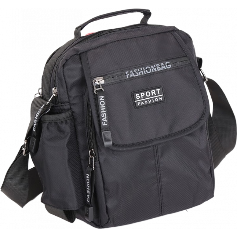 酷奇袋鼠（KUQIDAISHU）商務(wù)背包斜挎包男士包包豎款男包單肩包中老年男人外出水杯袋背包 黑色