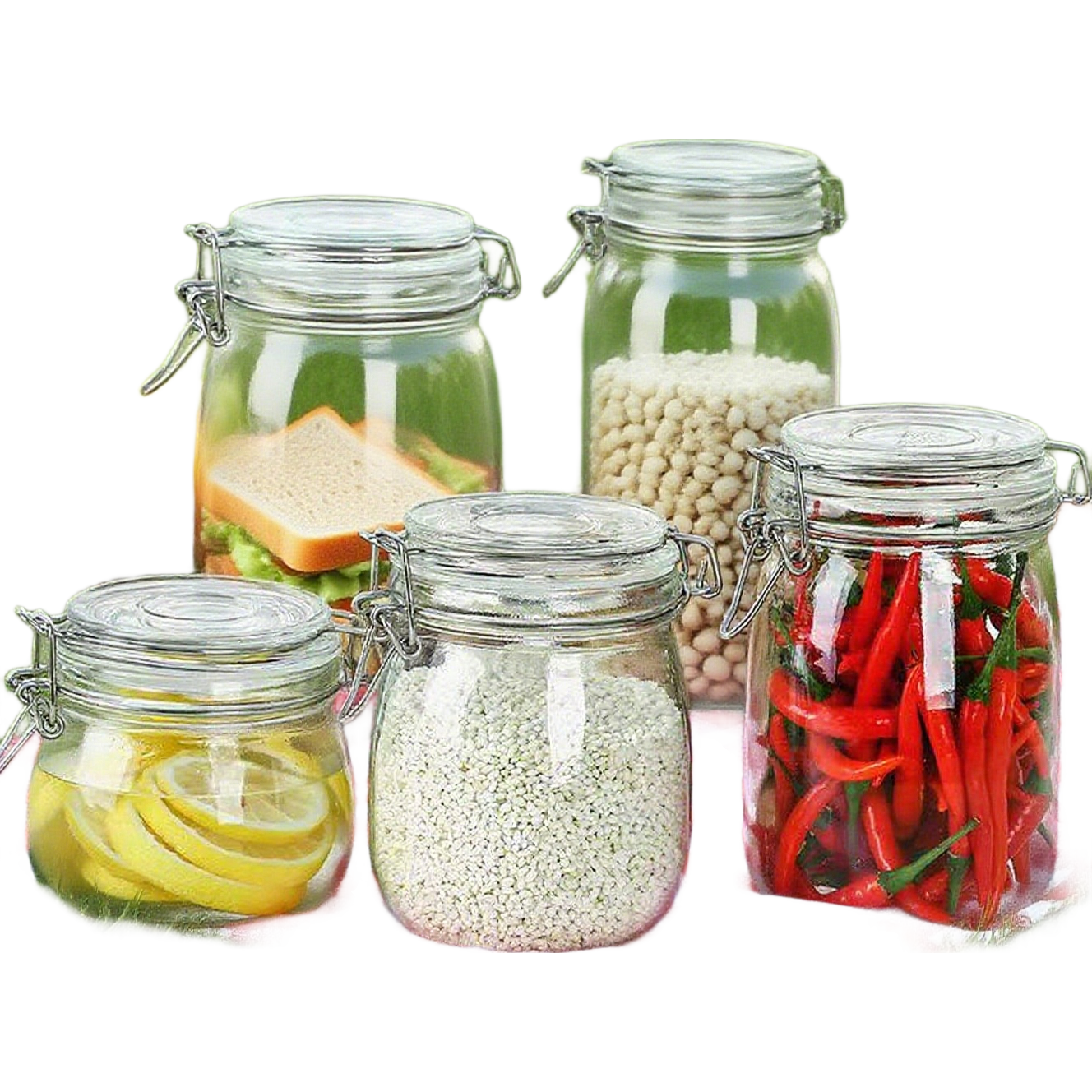 户外野餐必备玻璃密封罐食品级泡菜腌咸菜蜂蜜泡酒坛子收纳储物罐 1000ml单个装