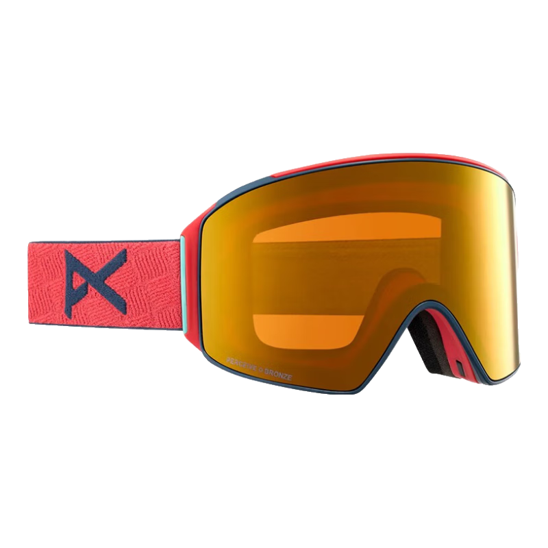 BURTON伯頓滑雪鏡ANON M4 25雪季新款柱面雙鏡片磁吸單板滑雪護目鏡套裝 紅棕橙CoralBronzeBurst