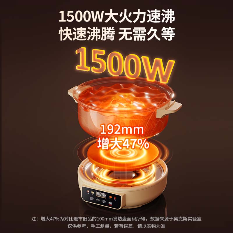 奥克斯（AUX）电煮锅大火电锅专用锅电蒸锅炖蒸煮一体电热锅分体式可拆洗家用大容量不粘锅上蒸下煮多功能锅 5L 【单锅款/无蒸笼 多功能底座】