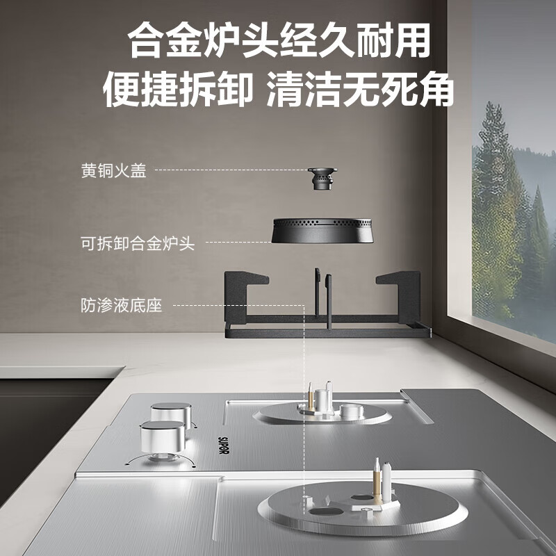苏泊尔燃气灶具家用天然气灶不锈钢液化气灶双灶台式嵌入式煤气5.0KW猛火灶 双灶台式 NS21S 罐装液化气(20Y)