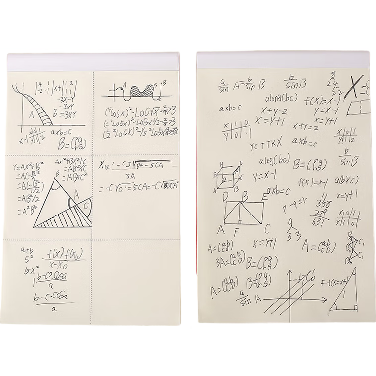 800页学霸草稿纸加厚分区可撕考研励志文字草稿本空白纸张学生用数学运算打草演算练习验算批发 分区款【每本100张200页】 1本装