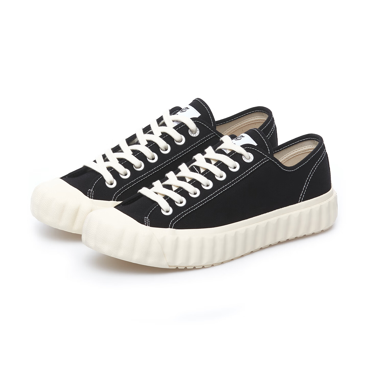 Excelsior饼干鞋官方 泡芙系列运动板鞋黑色休闲鞋厚底帆布鞋女 经典黑 39 (250mm)