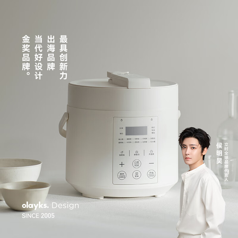 olayks立时 电压力锅 高压锅 家用多功能高压电饭煲快煮智能预约迷你电压力锅 2L适用1-2人用YBW2001B