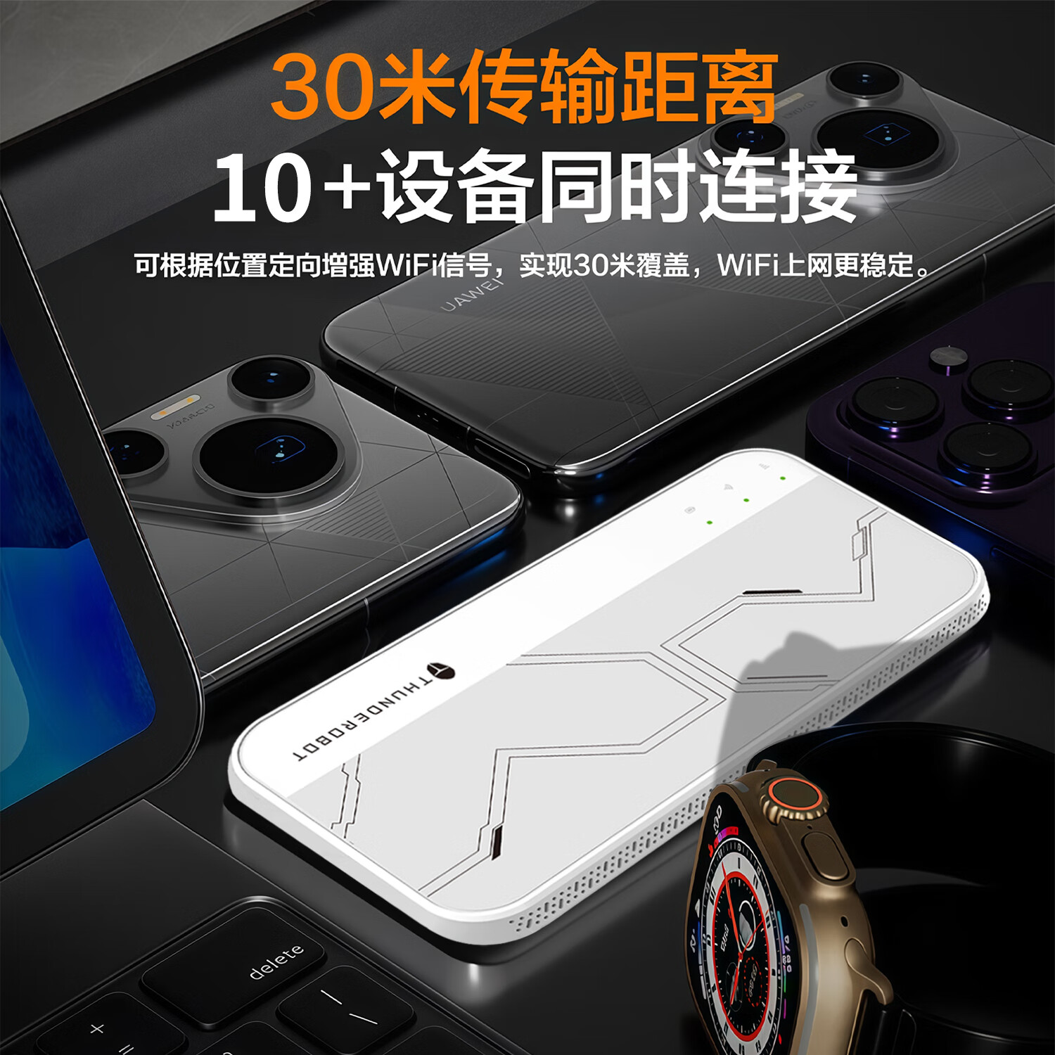 雷神黑武士随身wifi6可移动2025新款wi-fi无需预存联通电信双网通3000毫安电池款超长续航便携式高速随行网络 双网切换WiFi6免插卡电池版-【雷神风】