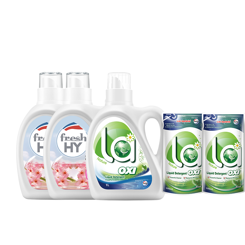 威露士洗衣液la有氧洗除菌除螨松木香 松木4斤+樱花4斤【8斤】