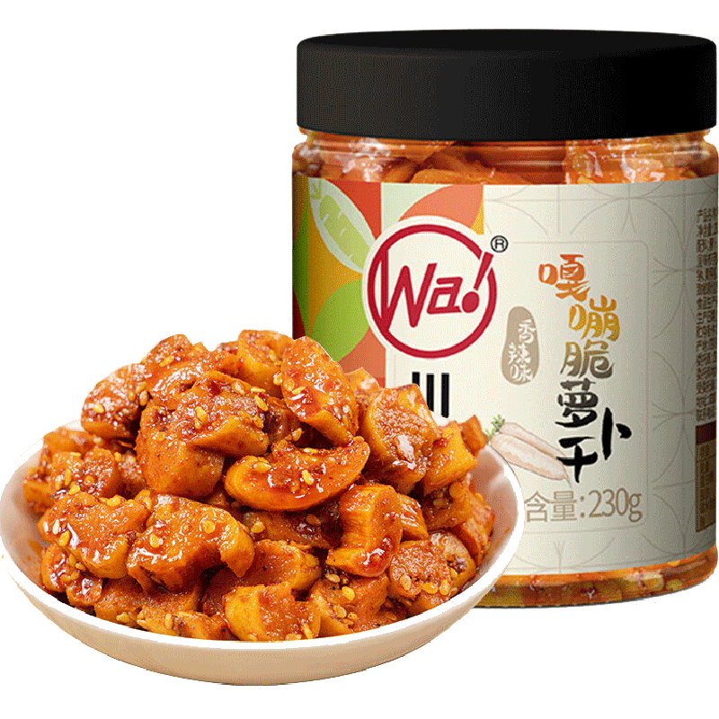 川娃子麻辣香脆萝卜咸菜下饭菜 拌饭拌面泡咸菜酱腌菜 嘎嘣脆萝卜干230g