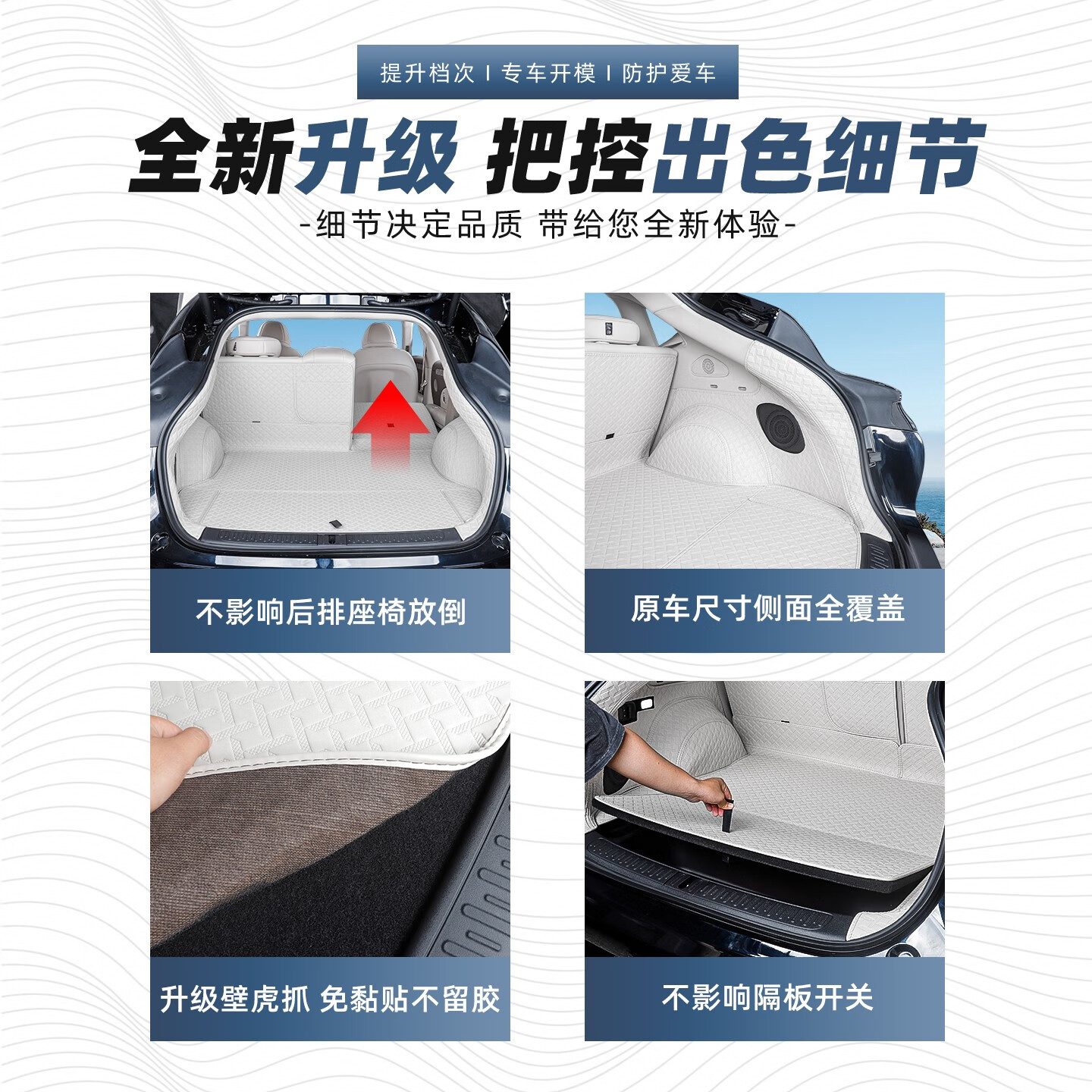 君臣乐【全新LS6】适配2026款智己LS6后备箱垫尾箱垫增程/纯电版内饰汽 26款智己LS6-后备箱垫[深灰-飞1 智己LS6