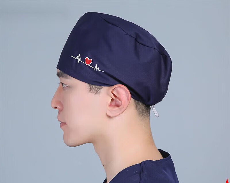 通用手術(shù)室帽子 高端醫(yī)護(hù)手術(shù)帽男手術(shù)室帽子口腔牙科醫(yī)生帽工作帽護(hù) 藏藍(lán)愛心調(diào)節(jié)扣高端款 男女