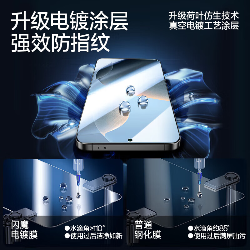 闪魔【严选好物】适用红米Note13Pro钢化膜1红米Note14/8/9/12手机膜n 【加强电镀抗指纹】2片+神器 红米note11 Pro/Pro+
