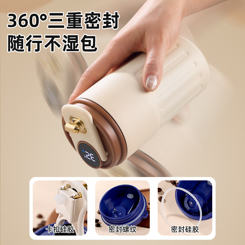 Briar Vine保温杯水杯杯子保温杯男款保温杯女款水杯女生水杯保温杯学生 316不锈钢保温杯450ml(智能温控)