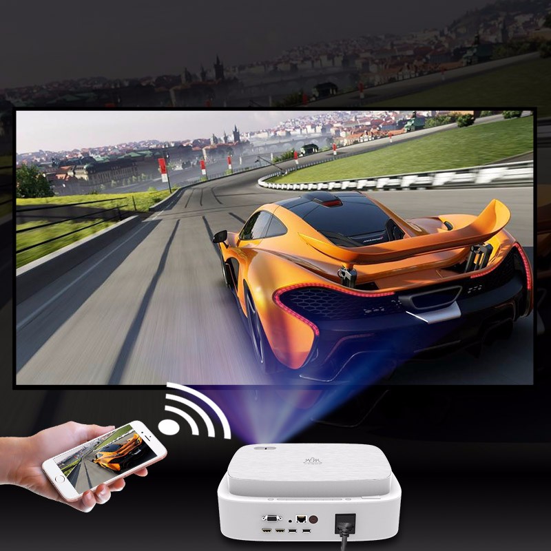 【超清同屏版】瑞视达M7手机投影仪家用办公高清智能投影机墙上激光电视客厅卧室微小型便携式3D家庭影院 真实1080P超清手机版白色