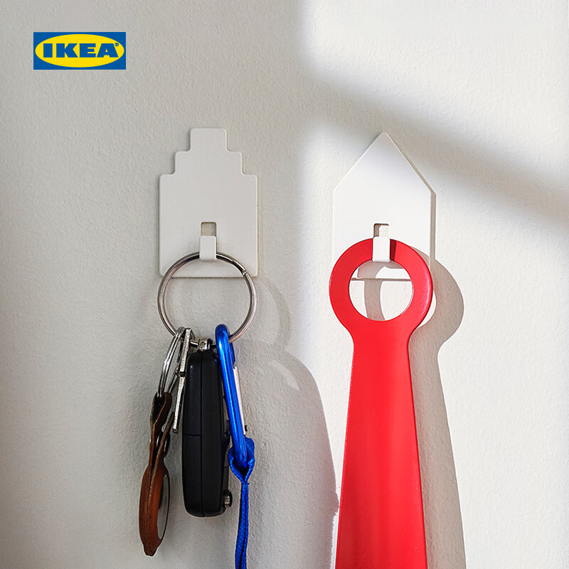 宜家（IKEA）顺手买一件TIPPVAGN 蒂伯瓦恩 自粘挂钩 房子/白色 2件 自粘挂钩房子/白色