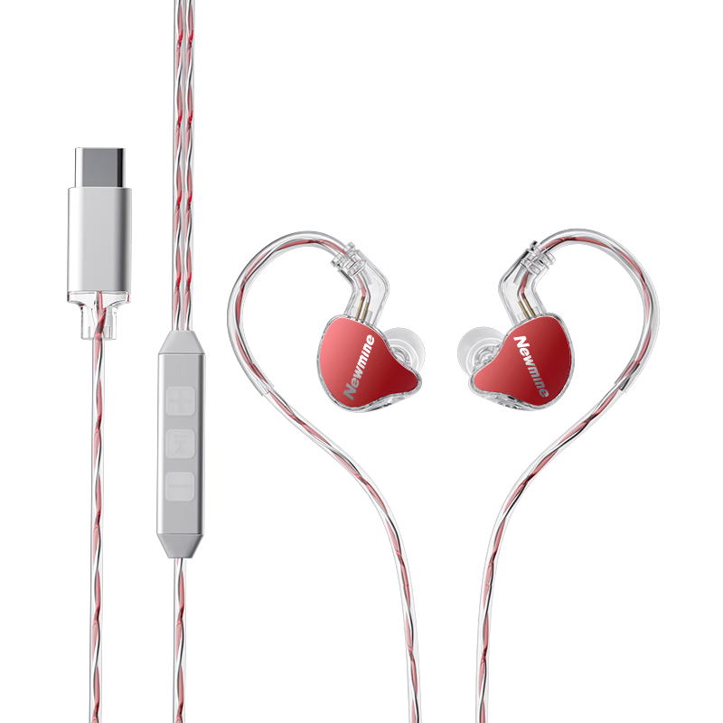 纽曼XLT18 type-c耳机有线数字游戏电脑电竞入耳式高阶音质适用华为荣耀oppo小米vivo苹果15/16等 红色