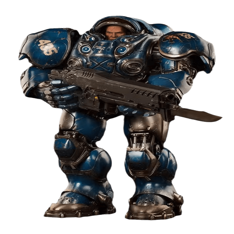 梦京鱼星际争霸手办2DC 风暴英雄人族机枪兵泰凯斯芬利关节超可动模型 人族机枪兵 泰凯斯·芬利 24cm