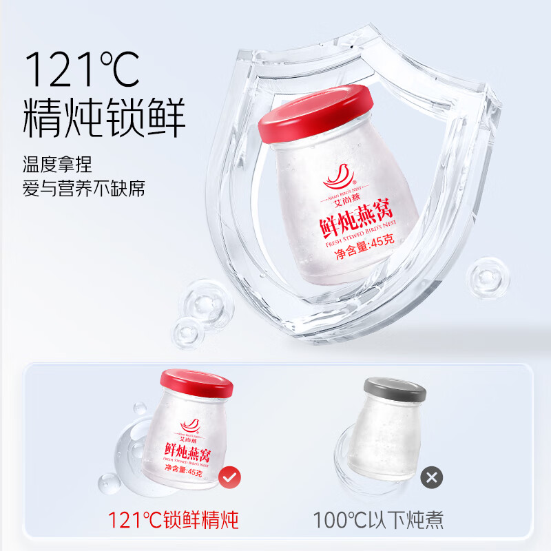 艾尚燕即食燕窝礼盒 孕妇滋补品月子营养品 送父母送长辈端午节礼盒 【固形物20%】深养补品 45g*7瓶