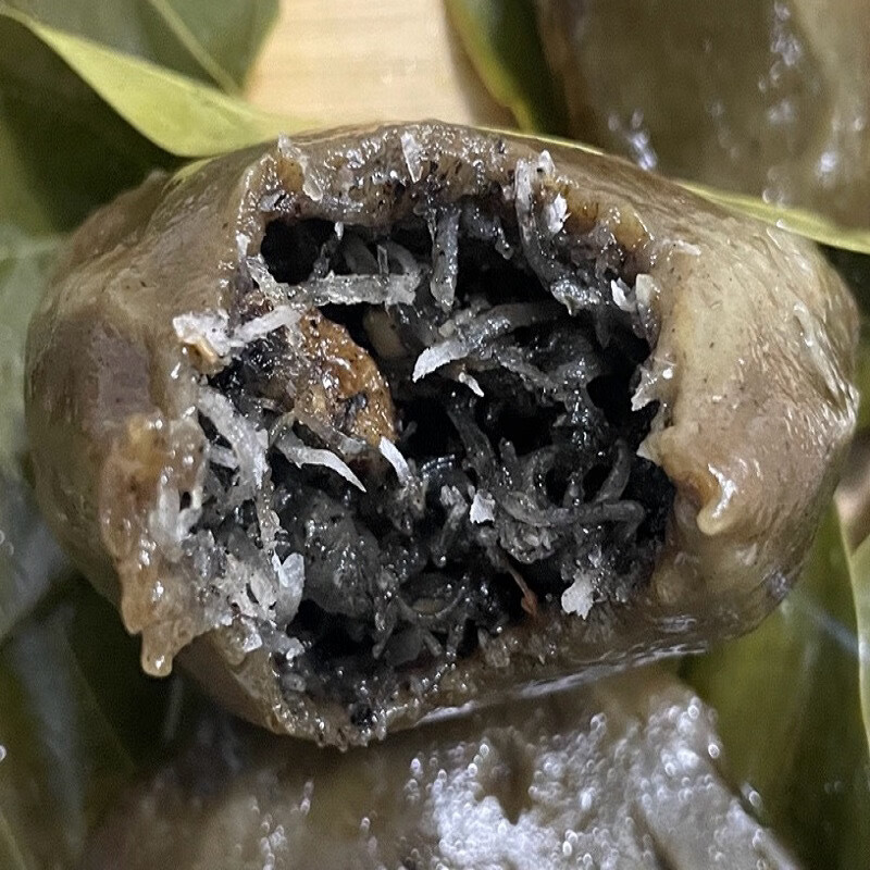 湛江特产艾叶传统手工特产田艾椰丝糍粑糕点糯米芝麻花生木叶搭饼 5个