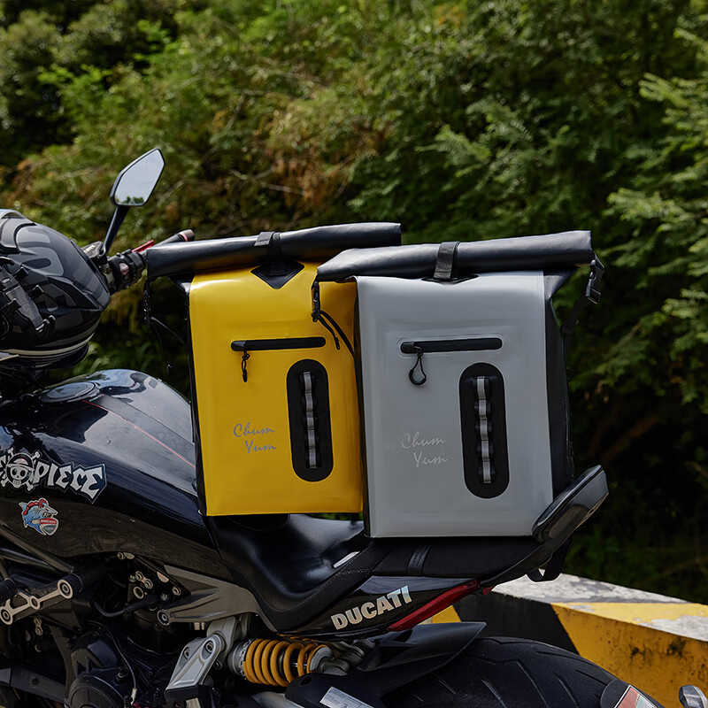 CHUMYUM摩托车防水骑行包户外运动双肩包大容量登山背包 灰色