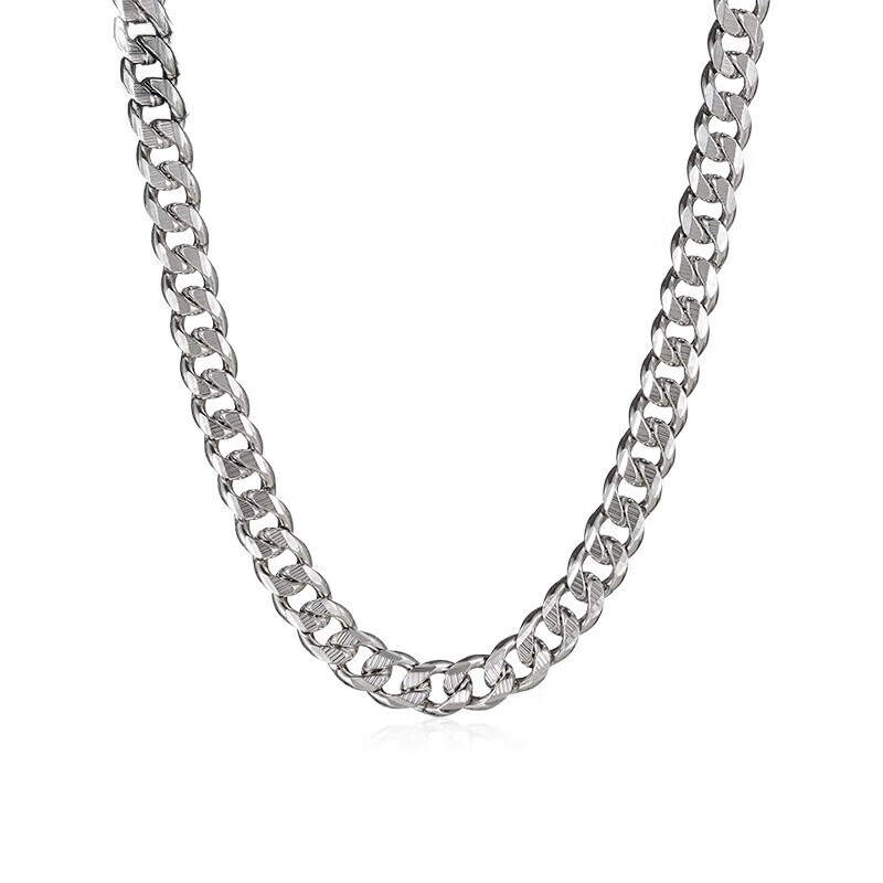 老凤祥925银项链男士纯银项链古巴锁骨链时尚生情人节生日礼物送女朋友 52cm单扣搓平链18g【品牌礼盒】