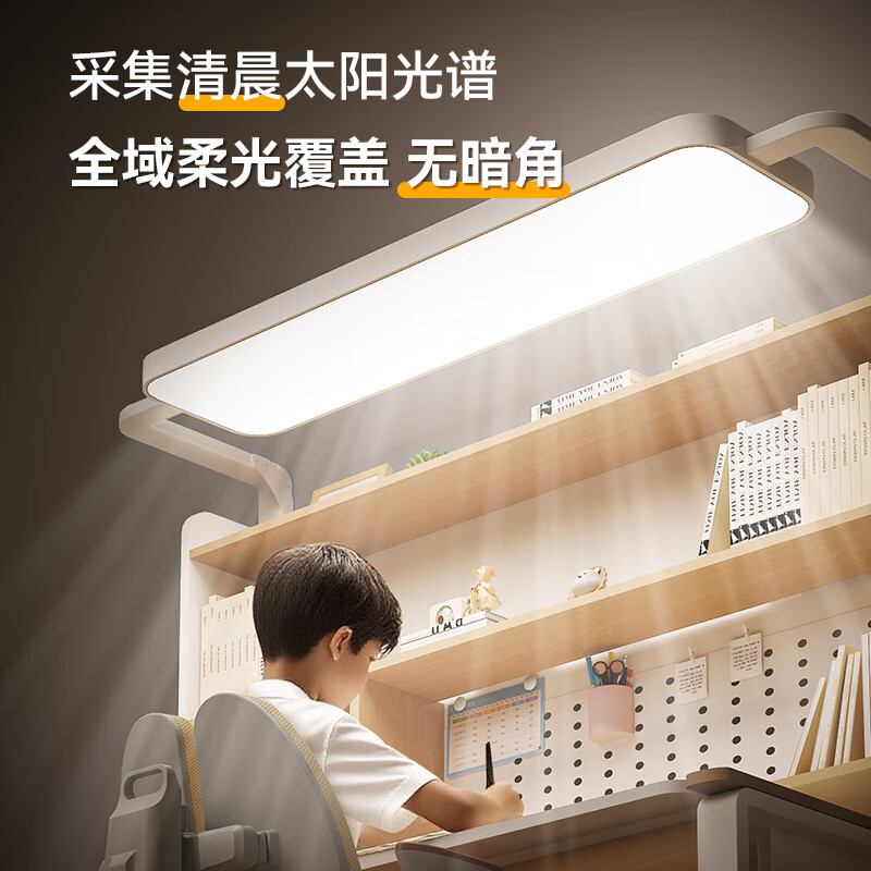 麋鹿爸爸儿童学习桌实木电动升降家用小学生书桌写字作业桌椅套装 1.2M电动升降桌+瀑布护眼灯