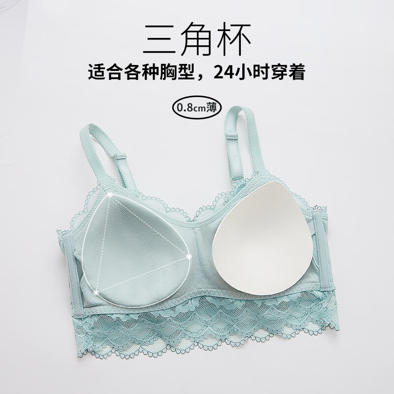千奈美断码清仓薄款美背文胸大胸显小运动抹胸文胸收副乳胸罩 橄榄色 85A XL (BC)