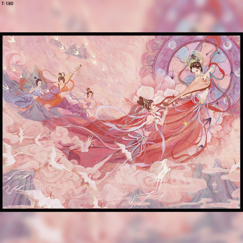 VTR国潮国风木质拼图1000片敦煌系列拼图500片300片带框减压玩具 飞天仙子T-180 木质300片盒装