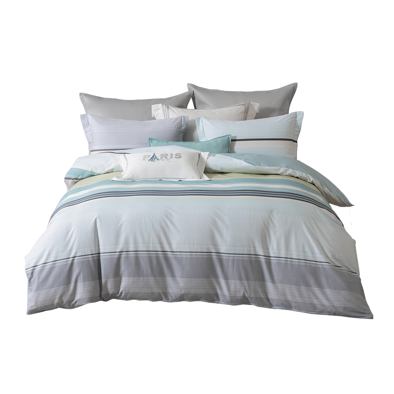 夢(mèng)潔家紡 床上用品100%純棉印花四件套 奧羅 1.5米床 200cm×230cm