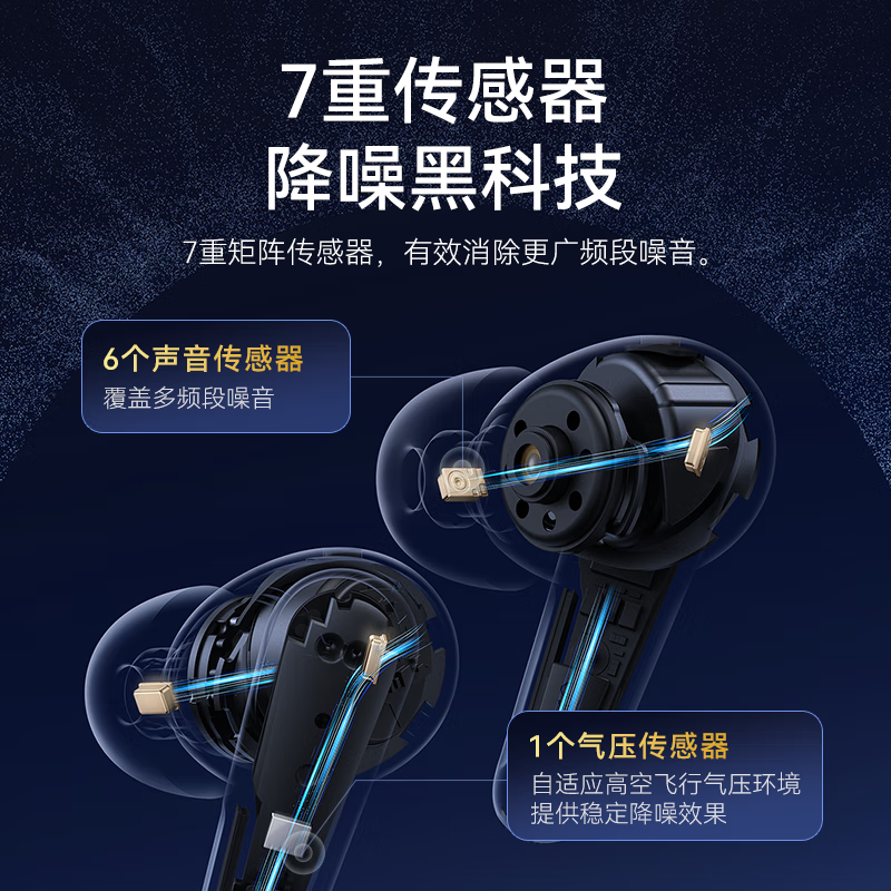 声阔liberty4pro降噪舱3代耳机入耳式TWS真无线蓝牙耳机深度降噪半入耳式金标无损音质空间音频小米 【4维深度降噪—LDAC双金标音质】深邃黑