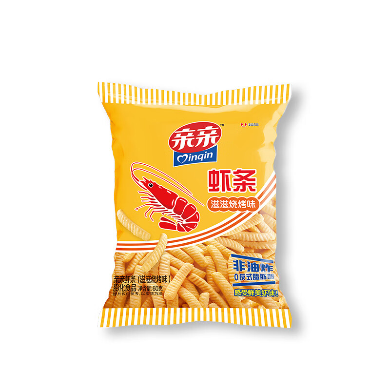 亲亲（Qinqin）膨化休闲零食大包装虾条薯片任选经典口味怀旧膨化零食 虾条烧烤味