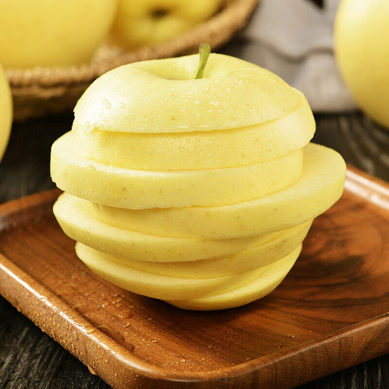 泽华果品山东烟台栖霞奶油富士苹果 黄苹果水果送礼礼盒装箱源头直发包邮 奶油富士苹果净重4.5斤13-15个小果 源头直发