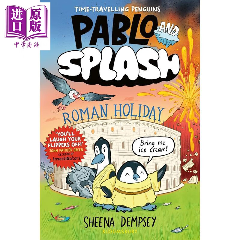 预售 漫画桥梁书 肥瘦二人组穿越罗马假期 Pablo and Splash Roman Holiday 英文原版童书 企鹅冒险故事 全彩幽默漫画